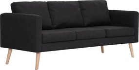 vidaXL Σετ Σαλονιού 2 Τεμαχίων Μαύρο Υφασμάτινο