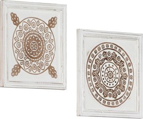 vidaXL Διακόσμηση Τέχνης 2 τμχ. 40 x 40 x 1,5 cm Καφέ και Λευκό