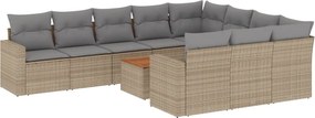 vidaXL Patio Sofa Set 10,0-θέσια Μικτό μπεζ και γκρι