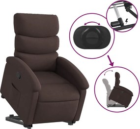 vidaXL Πολυθρόνα Ανακλινόμενη με Ανύψωση Σκούρο Καφέ Υφασμάτινη