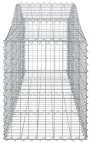 Συρματοκιβώτια Τοξωτά 8 τεμ. 200x50x60/80 εκ. Γαλβαν. Ατσάλι - Ασήμι