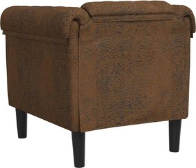 vidaXL Πολυθρόνα Καφέ από Συνθετικό Καστόρι