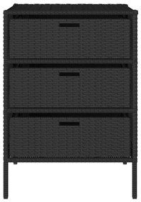 vidaXL Ντουλάπι Αποθήκευσης Κήπου Μαύρο 55x59x80 εκ. Συνθετικό Ρατάν