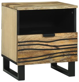 vidaXL Κομοδίνο - 40 x 33 x 46 cm, Σταθερό Κρεβάτι από Μάνγκο