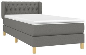 ΚΡΕΒΑΤΙ BOXSPRING ΜΕ ΣΤΡΩΜΑ ΣΚΟΥΡΟ ΓΚΡΙ 90X200 ΕΚ. ΥΦΑΣΜΑΤΙΝΟ 3127014