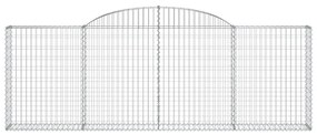 Συρματοκιβώτια Τοξωτά 15 τεμ. 300x30x100/120 εκ. Γαλβαν. Ατσάλι - Ασήμι