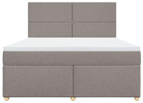 vidaXL Κρεβάτι Boxspring με Στρώμα Taupe 180x200 εκ. Υφασμάτινο