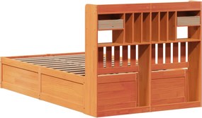 vidaXL Σκελετός Κρεβ. Χωρίς Στρώμα Καφέ Κεριού 135x190 εκ Μασίφ Πεύκο