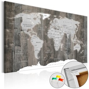 Πίνακας φελλού - World of Wood [Cork Map] 60x40