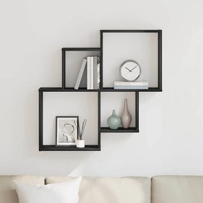 vidaXL Ράφι Τοίχου Κύβος με ράφι Μαύρη δρυς 80 x 15 x 78.5 εκ