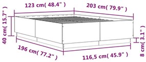 Πλαίσιο Κρεβατιού Καφέ Δρυς 120x200 εκ. Επεξεργασμένο Ξύλο - Καφέ