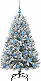 vidaXL Τεχνητό Χριστουγεννιάτικο Δέντρο Πράσινο και Λευκό 150 cm