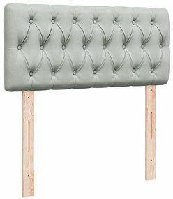 vidaXL Κρεβάτι Boxspring με Στρώμα Ανοιχτό Γκρι 100x200 εκ. Βελούδινο