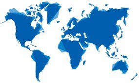 Εικόνα αφηρημένο παγκόσμιο χάρτη σε μπλε - 120x80