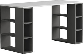 Γραφείο εργασίας Colmar Megapap χρώμα ανθρακί - λευκό 140x60x75εκ