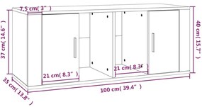 ΈΠΙΠΛΟ ΤΗΛΕΟΡΑΣΗΣ ΓΚΡΙ SONOMA 100X35X40 ΕΚ. ΑΠΟ ΕΠΕΞΕΡΓ. ΞΥΛΟ 816806