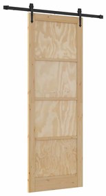 vidaXL Συρόμενη Πόρτα ORKDAL Καφέ 83 x 232 εκ. Μασίφ ξύλο πεύκου