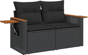 vidaXL Patio Sofa Set 5-θέσια Black