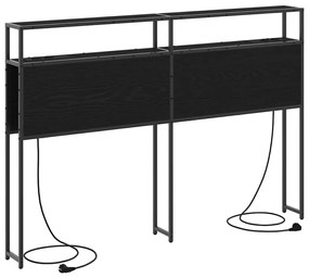 vidaXL Κεφαλάρι Αποθήκης με ράφι Μαύρη δρυς 120 cm Επεξεργασμένο ξύλο