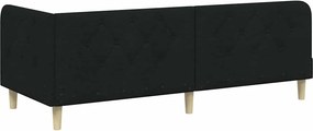 vidaXL Κρεβάτι Γωνίας Μαύρο 80 x 200 cm ύφασμα