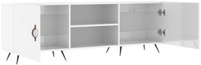 vidaXL Έπιπλο Τηλεόρασης Γυαλ. Λευκό150x30x50εκ.Επεξεργασμένο Ξύλο