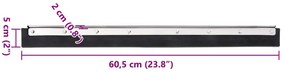 vidaXL Κεφαλή Σκουπίσματος Δαπέδου 60,5x2x5 εκ. Ατσάλι/Καουτσούκ