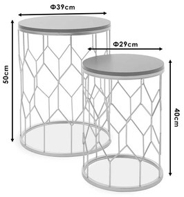 Βοηθητικά τραπέζια σαλονιού Zion II pakoworld σετ 2 τεμ χρυσό-μαύρο