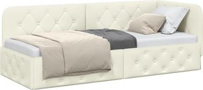 vidaXL Κρεβάτι Γωνίας Κρεμ 80 x 200 cm Βελούδο