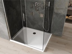 Mexen Omega καμπίνα ντους συρόμενη 100 x 90 cm, γραφίτης, χρώμιο + ντουζιέρα Flat,