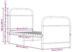 ΠΛΑΙΣΙΟ ΚΡΕΒΑΤΙΟΥ ΧΩΡ. ΣΤΡΩΜΑ SONOMA ΔΡΥΣ 80X200ΕΚ ΕΠΕΞ. ΞΥΛΟ 4100267