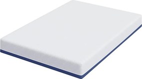 vidaXL Στρώμα Λευκό και Μπλε 140 x 200 cm Ζακάρ ύφασμα