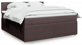 vidaXL Κρεβάτι Boxspring με Στρώμα Σκούρο Καφέ 180x200 εκ Υφασμάτινο