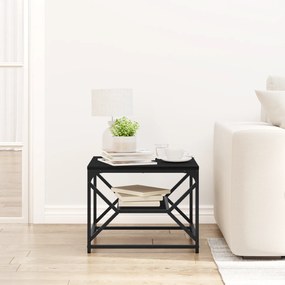 vidaXL Μαύρο Τρεμπάκι Καφέ με Ράφι, 51x50x40 εκ, Φτιαγμένο από Επεξεργασμένο Ξύλο