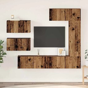 vidaXL Σετ επίπλου τηλεόρασης 6 pcs Παλαιό ξύλο 30.5 x 30 x 90 cm