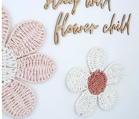 Σετ των 2 Intra απο ξύλο plywood 3mm-4mm πάχος – Λέξεις σεναρίου Stay Wild Flower Child Δίασταση 20x20 cm INTRAFABR-109862073