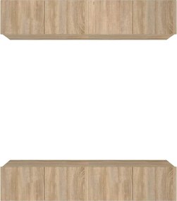 vidaXL Έπιπλα Τηλεόρασης 4 τεμ. Sonoma Δρυς 80x30x30 εκ. Επεξ. Ξύλο