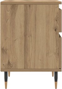 vidaXL Κομοδίνα 2 τεμ. τεχνίτης Δρυς 40 x 35 x 50 εκ. από Επεξεργ Ξύλο