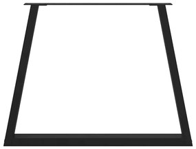vidaXL Πόδια Τραπεζαρίας Σχήματος V 2 τεμ. Μαύρο 90x(72-73,3) εκ. Ατσάλι