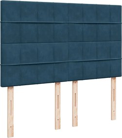 vidaXL Κρεβάτι Boxspring με Στρώμα Μπλε 160x200 εκ. Βελούδινο