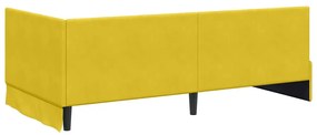 vidaXL Κρεβάτι Γωνίας με κεφαλάρι Κίτρινο 90 x 200 cm Βελούδο