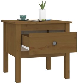 vidaXL Βοηθητικά Τραπέζια 2 τεμ. Καφέ Μελί50x50x49εκ.Μασίφ Ξύλο Πεύκου