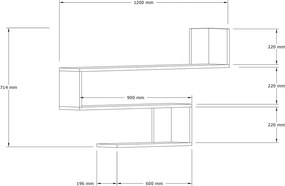 Ράφι Τοίχου Sapphire Δρυς MANOA 120x20x71