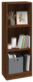 vidaXL Βιβλιοθήκη με 3 Ράφια Καφέ Δρυς 40x24x109 εκ. Επεξεργ. Ξύλο