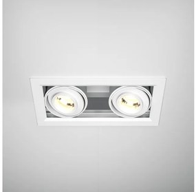 Χωνευτό Σποτ Φωτιστικό Οροφής LED 2x10W Λευκό Κινητό Metal Modern DL093-02-10W3K-W Maytoni DL093-02-10W3K-W