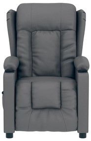 vidaXL Πολυθρόνα Ηλεκτρική Ανακλινόμενη Γκρι από Συνθετικό Δέρμα