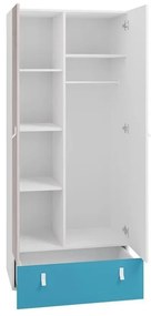 Ντουλάπα Omaha H102, Beige, Δρυς, Μαύρο, 190x80x50cm, 70 kg, Πόρτες ντουλάπας: Με μεντεσέδες, Αριθμός ραφιών: 4, Αριθμός ραφιών: 4 | Epipla1.gr