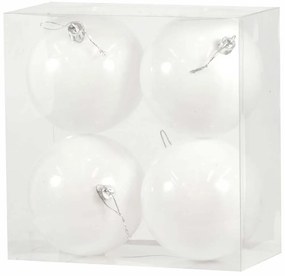 Σετ 4 Χριστουγεννιάτικες μπάλες Άσπρες 10cm 236712