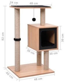 Γατόδεντρο 82 εκ. με Πατάκι Ξυσίματος από Σιζάλ - Καφέ