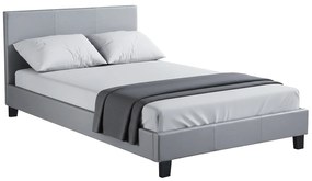 Κρεβάτι ArteLibre AZALEA Γκρι PU 213x131x88cm (Στρώμα 120x200cm)