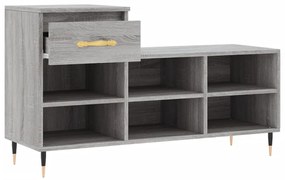 vidaXL Παπουτσοθήκη Γκρι Sonoma 102x36x60 εκ. από Επεξεργασμένο Ξύλο